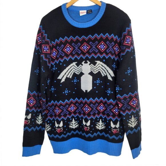 Marvel Venom Symbol Officially Licensed Adult Holiday Ugly Christmas Swe… - Picture 1 of 8
